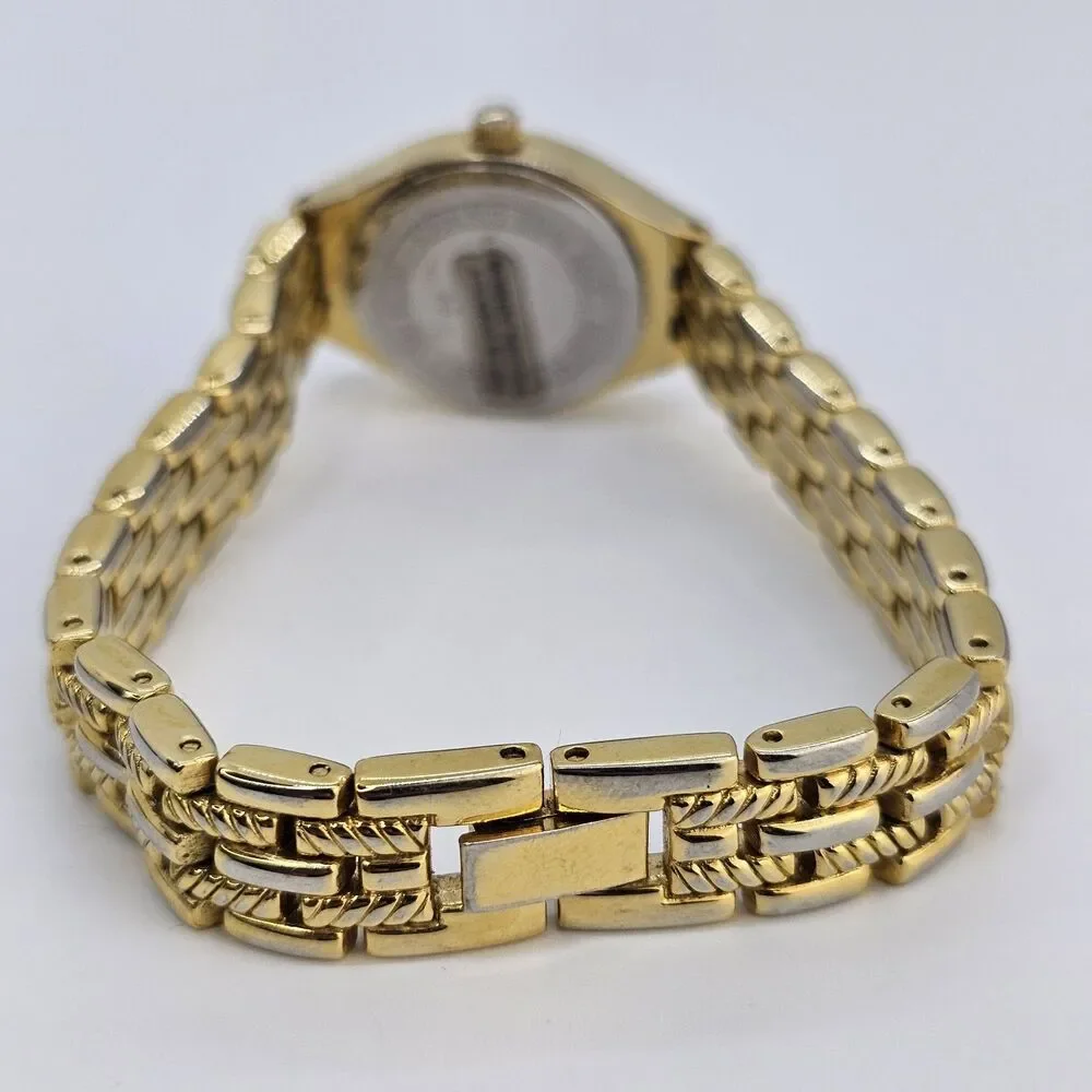 Acqua Timex Women's Watch 23MM‎ Gold Dial Two Tone Bracelet Band 7